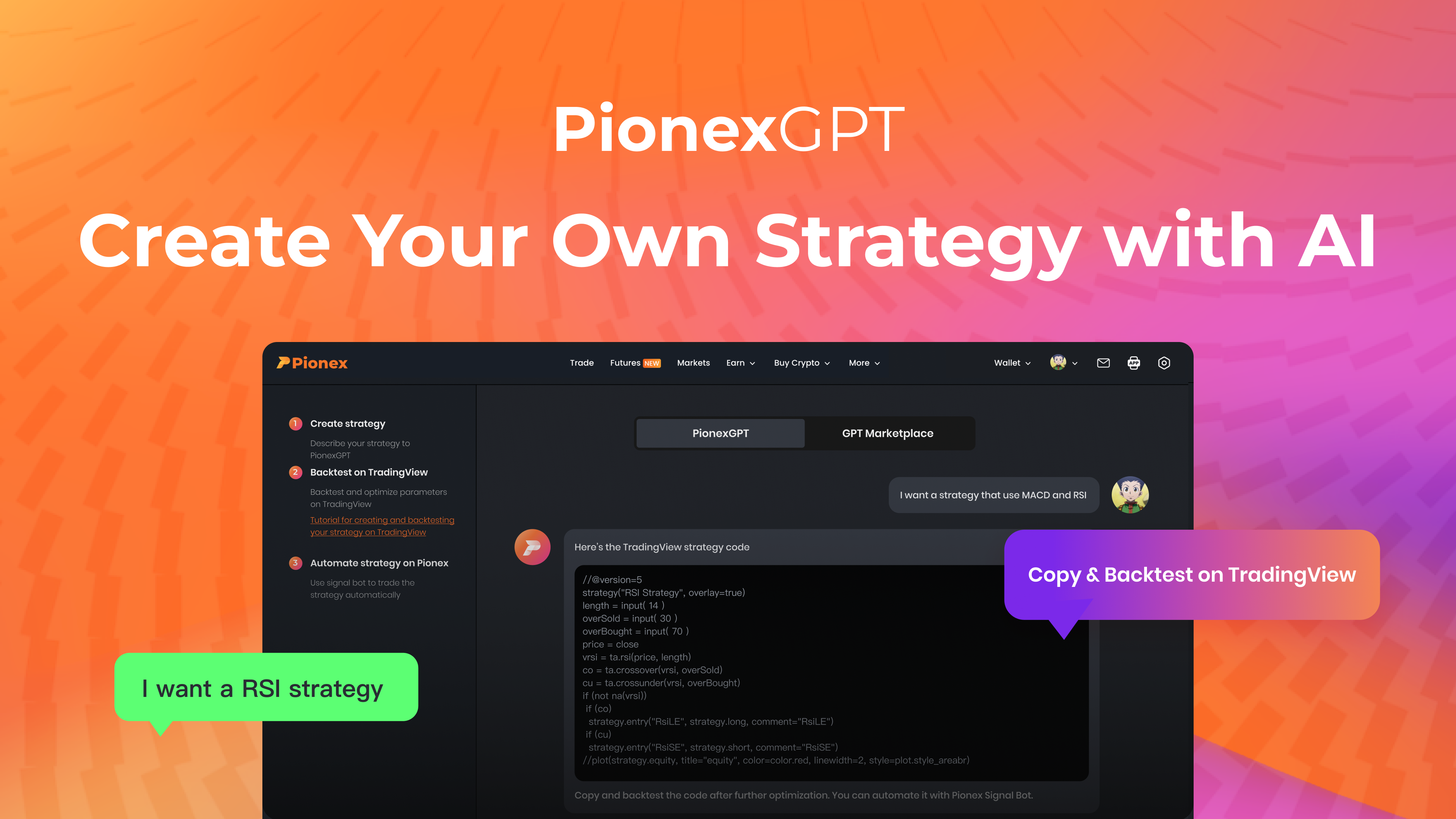 Pionex GPT - Create Your Own Strategy with AI - Pionex Trading Bot