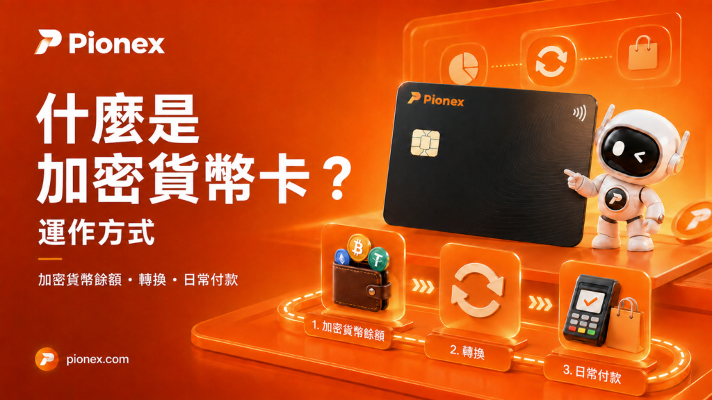 Pionex 加密貨幣卡付款流程,從加密貨幣餘額轉換為日常付款