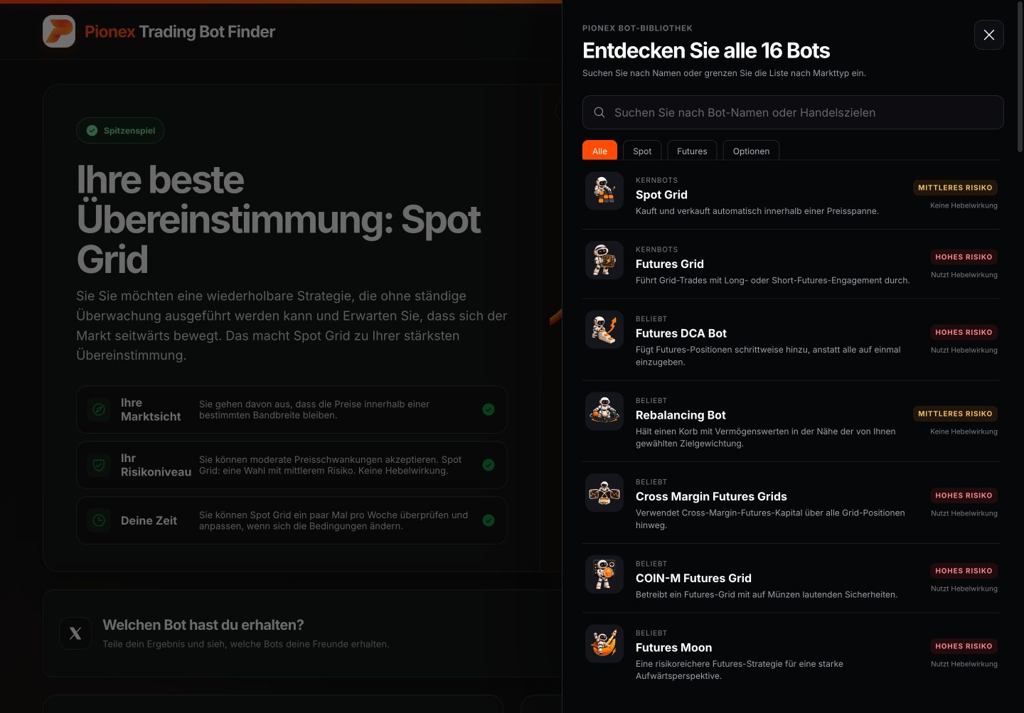 Deutscher Katalog zum Vergleich von 16 Trading Bots