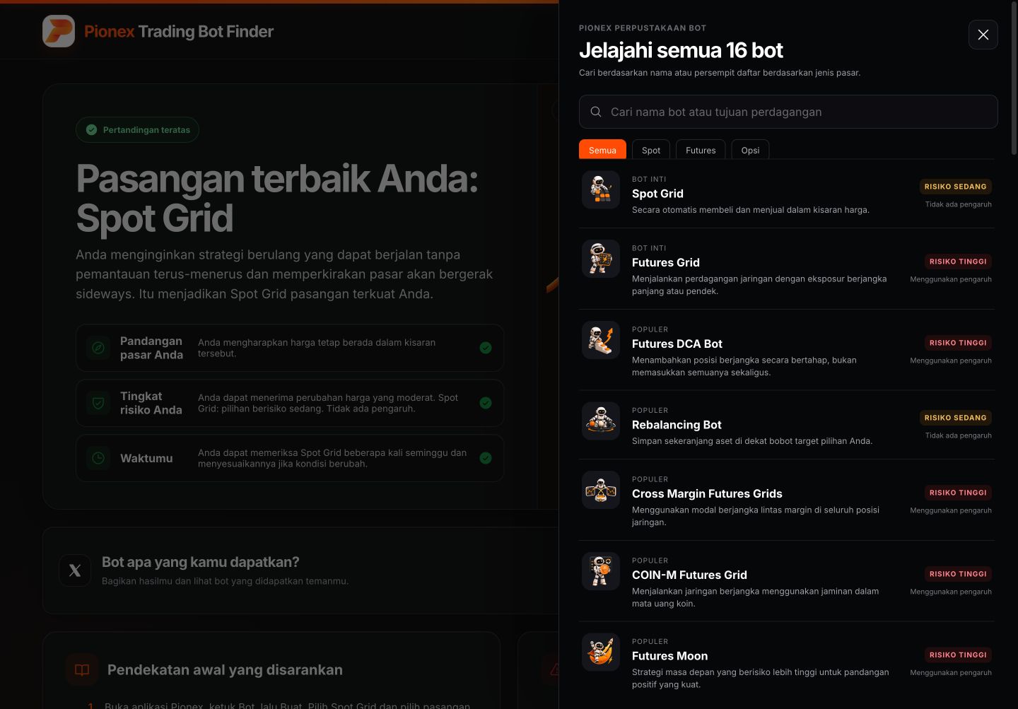 Katalog bahasa Indonesia membandingkan 16 bot