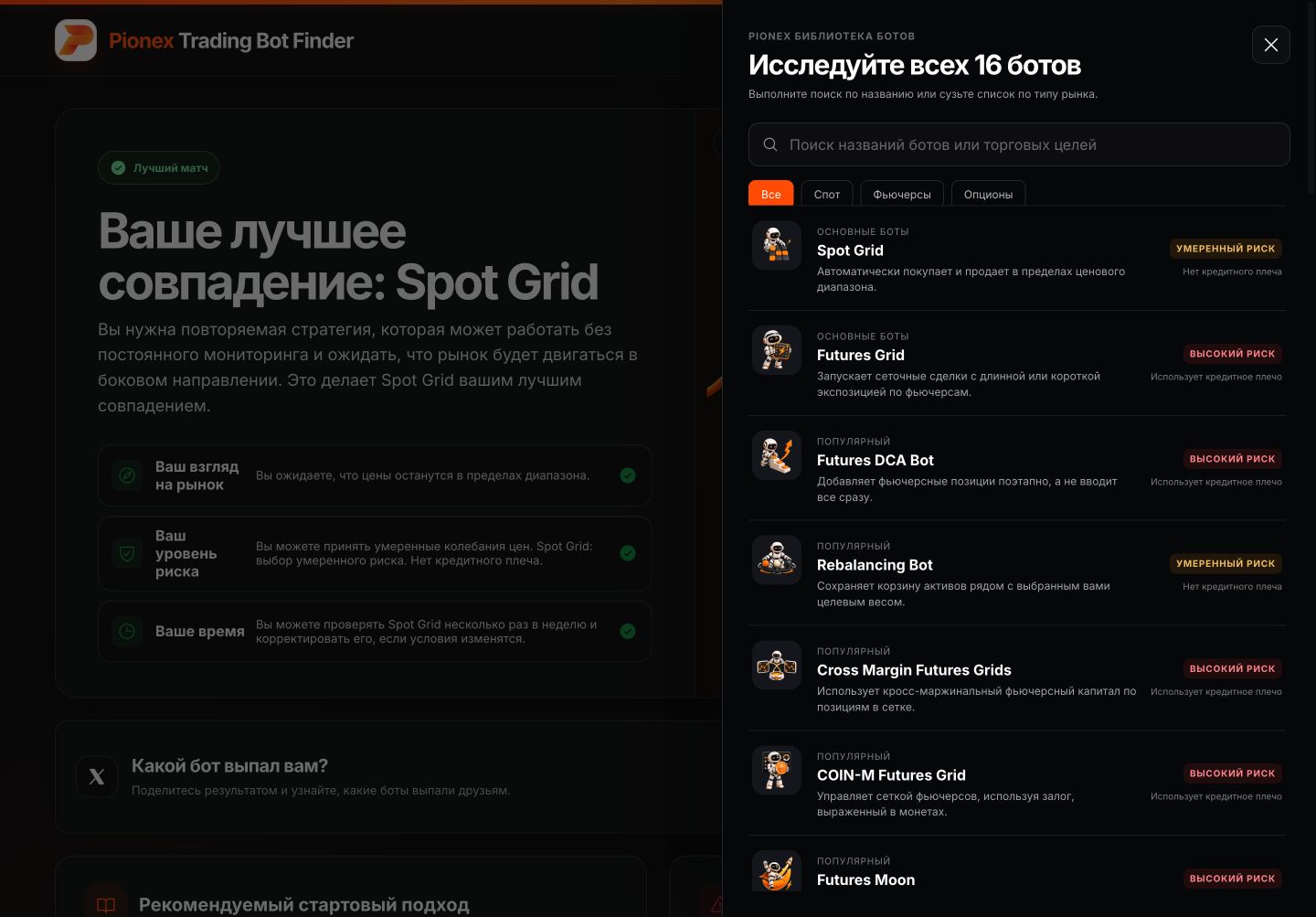 Русский каталог сравнения 16 торговых ботов
