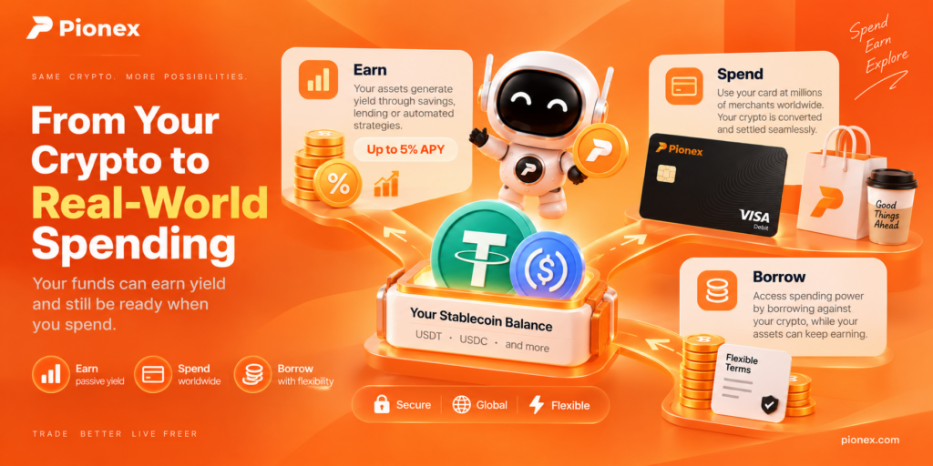 Crypto cards with yield: earn, spend, and borrow using stablecoin balances