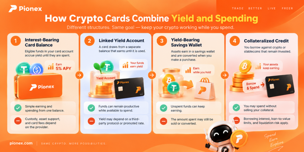 Four ways crypto cards combine yield and spending