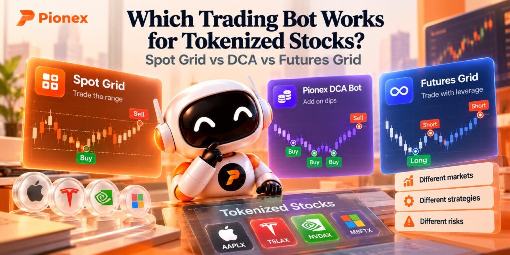 Tokenized stock trading bots compared: Spot Grid, DCA and Futures Grid