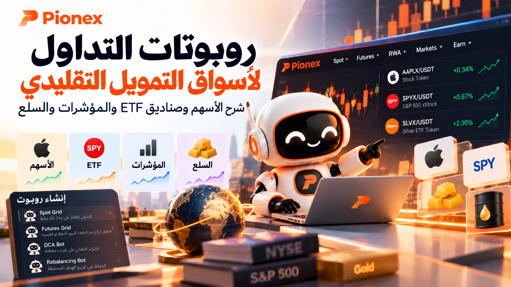 روبوتات التداول لأسواق التمويل التقليدي: الأسهم وETF والمؤشرات والسلع