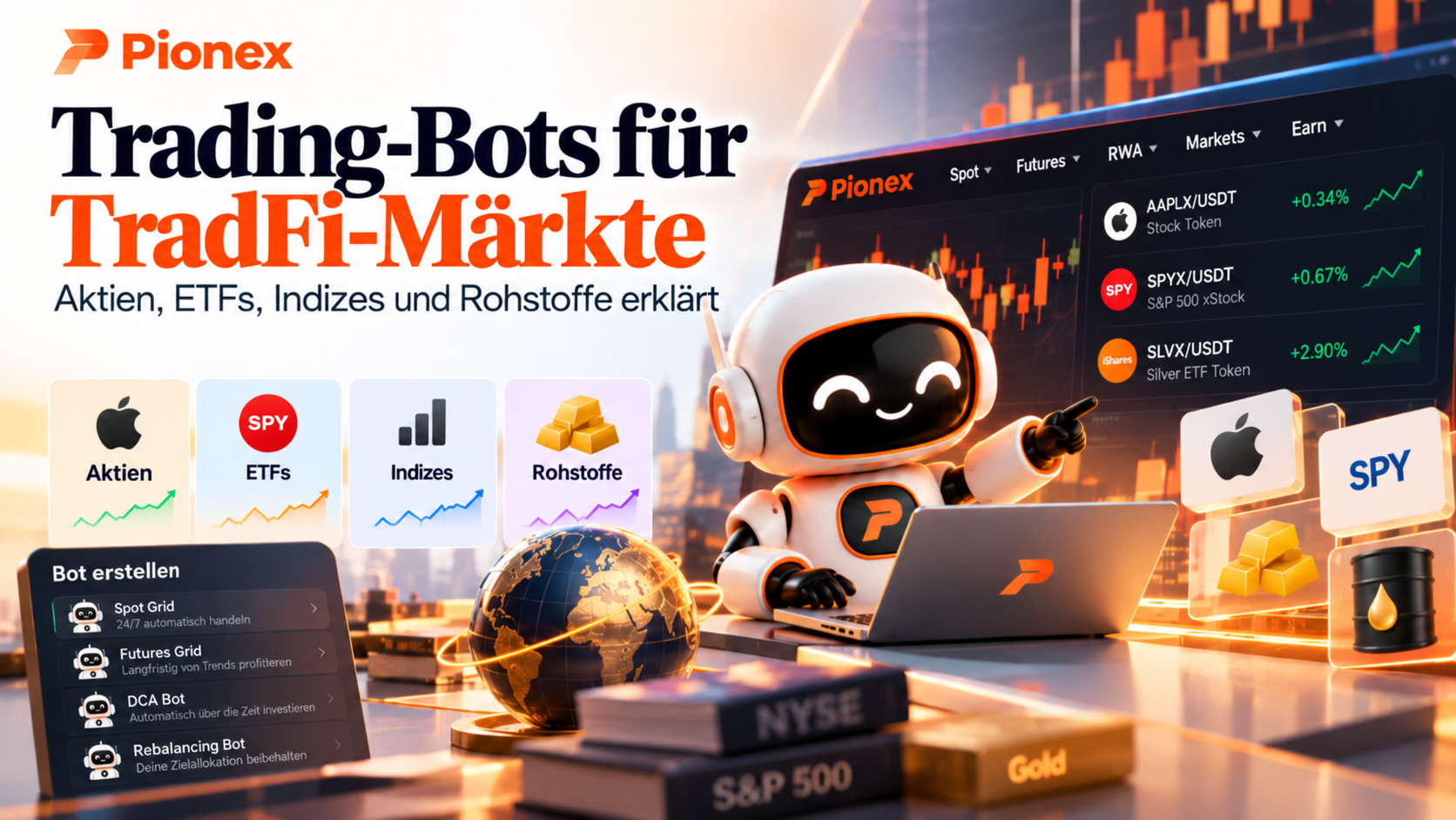 Trading-Bots für TradFi-Märkte: Aktien, ETFs, Indizes und Rohstoffe