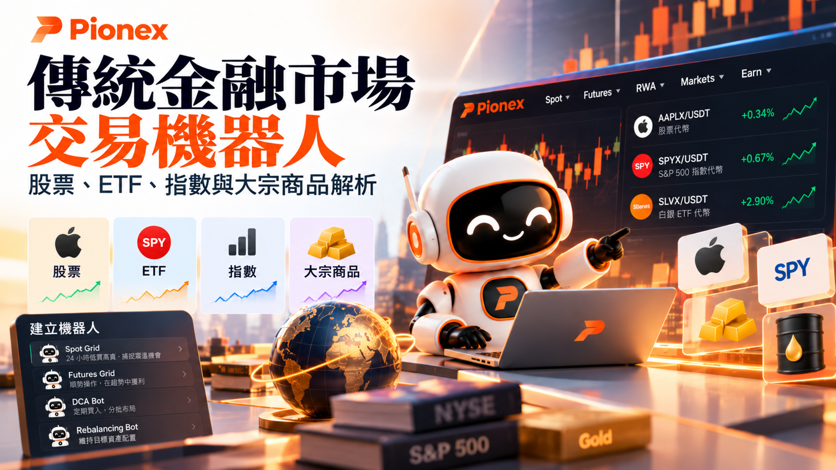 傳統金融市場交易機器人:股票、ETF、指數與大宗商品